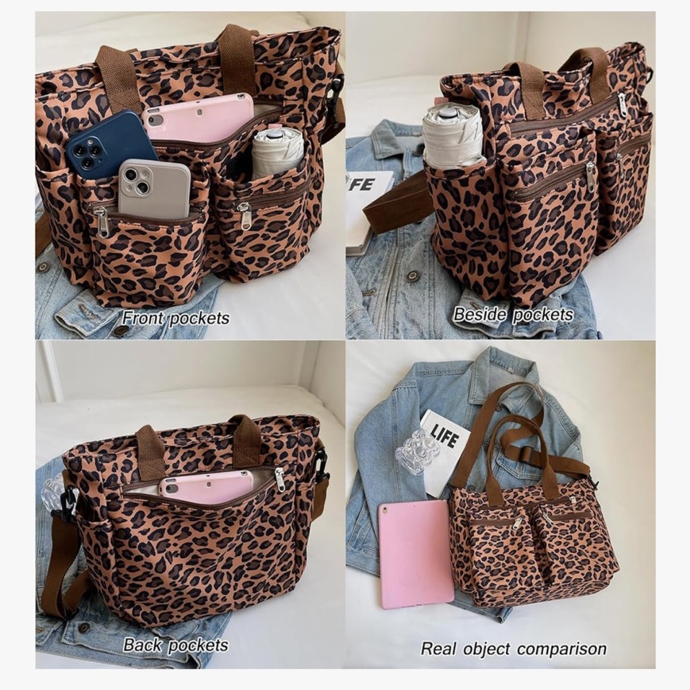 🆕 Large CanvasTote Purse with Multiple Pockets for Travel Daily Use - Picture 3 of 7